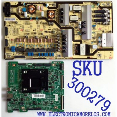 KIT DE TARJETAS PARA TV SAMSUNG / NUMERO DE PARTE MAIN BN94-11975T / BN41-02570A / BN97-12884B / FUENTE BN44-00912A / BN4400912A / L65E8NR_MHS / PANEL CY-SM065FLAV4H / MODELO UN65MU800DFXZA AA02